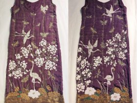 Purple beaded Flapper dress after conservation